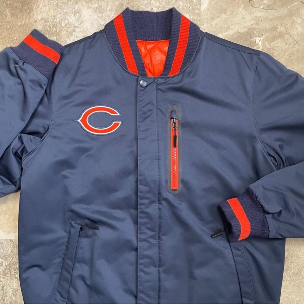 NFL Navy and Orange Bomber Jacket UNISEX
